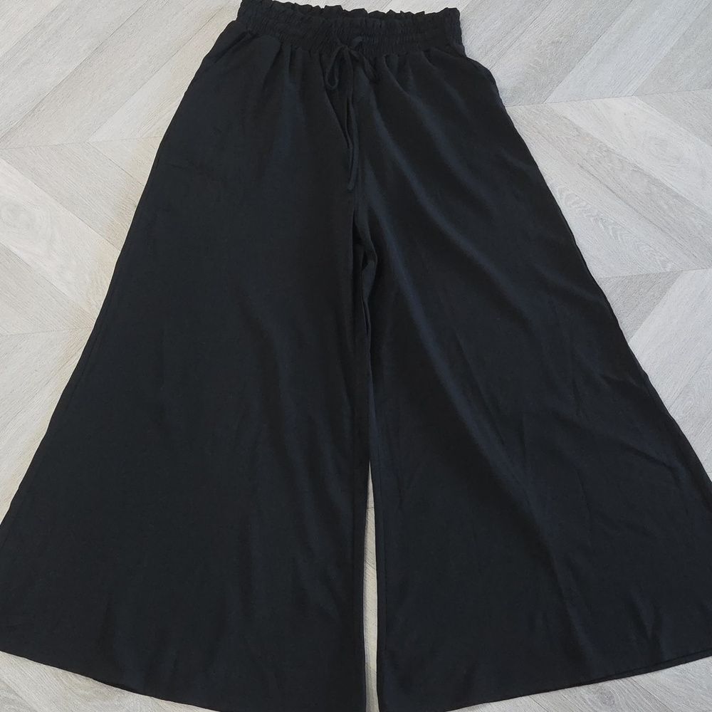 Palazzo Wide Leg High Rise Pants in Black Size Large